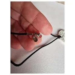 Autre Marque Notes En Porcelaine, Soie Et Argent Massifs 925 Noir Argenté Blanc -Collier Soldes 747624 5