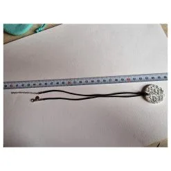 Autre Marque Notes En Porcelaine, Soie Et Argent Massifs 925 Noir Argenté Blanc -Collier Soldes 747624 7