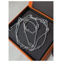 Hermès Farandole 160 Cm Long Collier Argent 925 Boîte Tout Neuf Bijouterie Argentée -Collier Soldes 747983 4