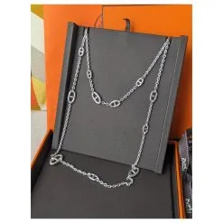 Hermès Farandole 160 Cm Long Collier Argent 925 Boîte Tout Neuf Bijouterie Argentée -Collier Soldes 747983 7