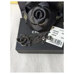 Chanel CC 14Collier B Logo Black Pearl Ruthenium Dans L'étiquette De La Boîte Noir -Collier Soldes 748035 10