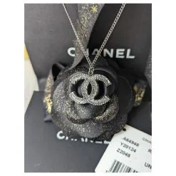 Chanel CC 14Collier B Logo Black Pearl Ruthenium Dans L'étiquette De La Boîte Noir -Collier Soldes 748035 8