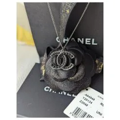 Chanel CC 14Collier B Logo Black Pearl Ruthenium Dans L'étiquette De La Boîte Noir -Collier Soldes 748035 9