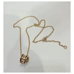 Bulgari B.Zéro1 Collier Pendentif Rock En 18 Or Rose Kt Avec Clous Et Inserts En Céramique Noire Bijouterie Dorée -Collier Soldes 769948 4