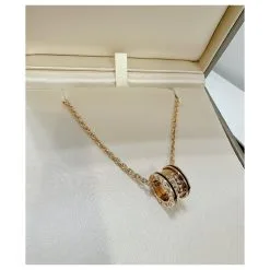 Bulgari B.Zéro1 Collier Pendentif Rock En 18 Or Rose Kt Avec Clous Et Inserts En Céramique Noire Bijouterie Dorée -Collier Soldes 769948 7
