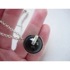Sautoir Gucci Boule En Argent Massif 925 Et Onyx Argenté -Collier Soldes 79655 8