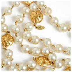 Chanel 90S MAXI PEARLS AND MEDALLION Doré -Collier Soldes 831062 3