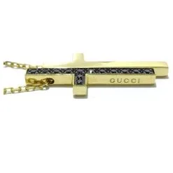 Autres Bijoux Gucci Croix Fendue Noir -Collier Soldes 866399 8