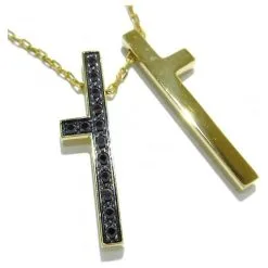 Autres Bijoux Gucci Croix Fendue Noir -Collier Soldes 866399 9