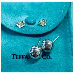 Vintage Tiffany & Co. Boucles D'oreilles Tête De Boule Argenté Bijouterie Argentée -Collier Soldes 870617 6