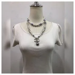 Chanel CC A19Boucles D'oreilles Collier Et Boucles D'oreilles La Pausa Cruise Avec Logo C Et Perles Bleues 19 Chanel CC A19Boucles D'oreilles Collier Et Boucles D'oreilles La Pausa Cruise Avec Logo C Et Perles Bleues -Collier Soldes 878330 10