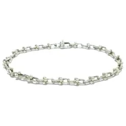 Autres Bijoux Autre Marque Bracelet à Micro-maillons Matériels Argenté