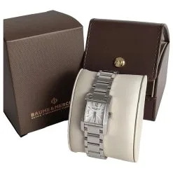 Autres Bijoux Montre En Acier Baume & Mercier 65488 Diamant Hampton Argenté