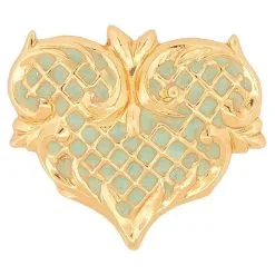 Autres Bijoux VINTAGE BROCHE CHRISTIAN LACROIX COEUR QUADRILLE 1994 EN METAL DORE STEEL BROOCH Doré