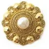 Autres Bijoux VINTAGE NEUF BROCHE CHANEL EN METAL DORE & PERLE CENTRALE GOLDEN NEW BROOCH Doré