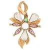 Autres Bijoux VINTAGE PENDENTIF CHRISTIAN LACROIX FLEUR ORNEE DE PIERRES GOLDEN FLOWER PENDANT Doré