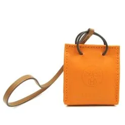Hermès Hermes Orange Shopping Bag Milo Lambskin Swift Mini Charm
