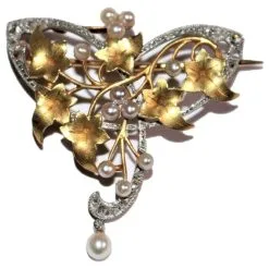 Autre Marque Broche - Pendentif Art Nouveau Doré