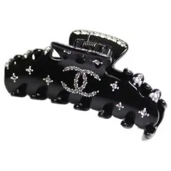 CHANEL Barrette Coco Mark Strass Noir