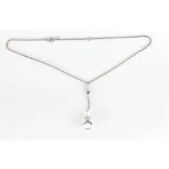 Baccarat Collier En Argent Et Pendentif En Cristal Argenté
