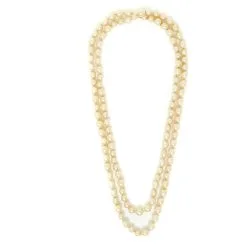 Autre Marque GRIPOIX GLASS PEARLS SAUTOIR Écru