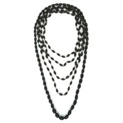 Autre Marque GRIPOIX PARIS 2 SAUTOIRS GLASS BLACK Noir