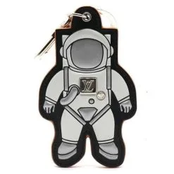 Louis Vuitton Silver Spaceman Logo Porte-clés Charme Argenté