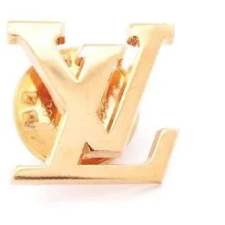 Autres Bijoux NEUF BIJOU BROCHE PIN'S LOUIS VUITTON LOGO INITIALES LV METAL DORE BROOCH Doré