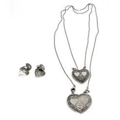 Gas Parure Love (collier + Boucles D'oreilles) Argenté