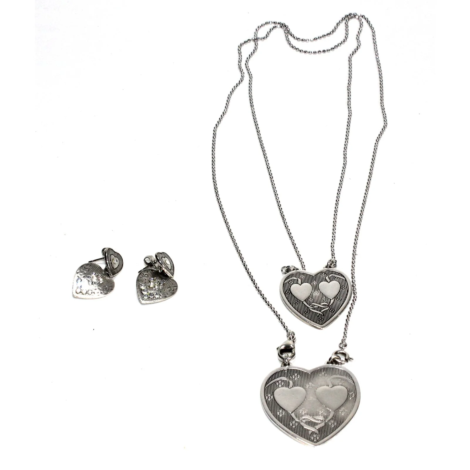 Gas Parure Love (collier + Boucles D'oreilles) Argenté 1 Gas Parure Love (collier + Boucles D'oreilles) Argenté