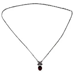 Parure Swarovski Boucles D'oreilles Et Collier En Cristal Rouge