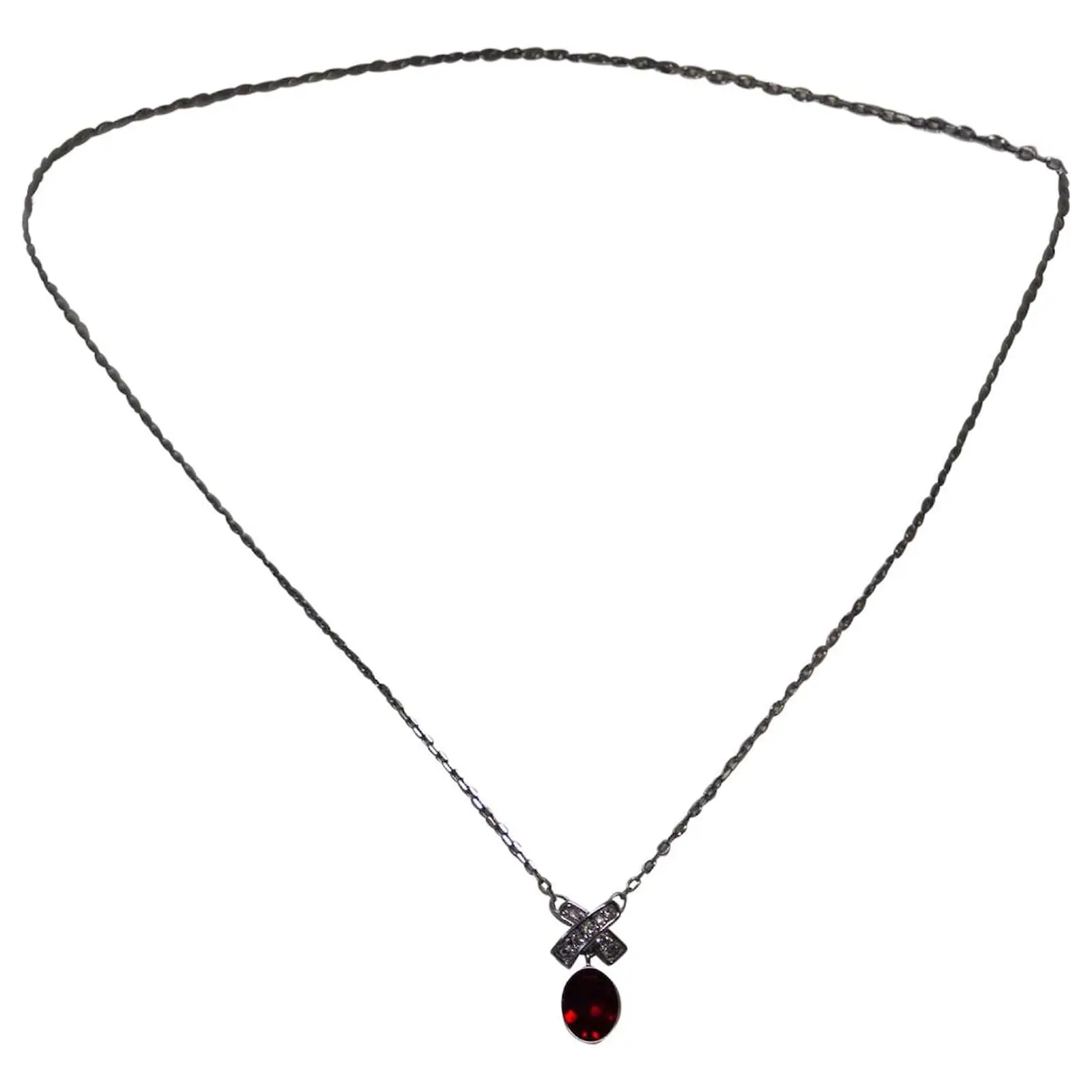 Parure Swarovski Boucles D'oreilles Et Collier En Cristal Rouge 1 Parure Swarovski Boucles D'oreilles Et Collier En Cristal Rouge