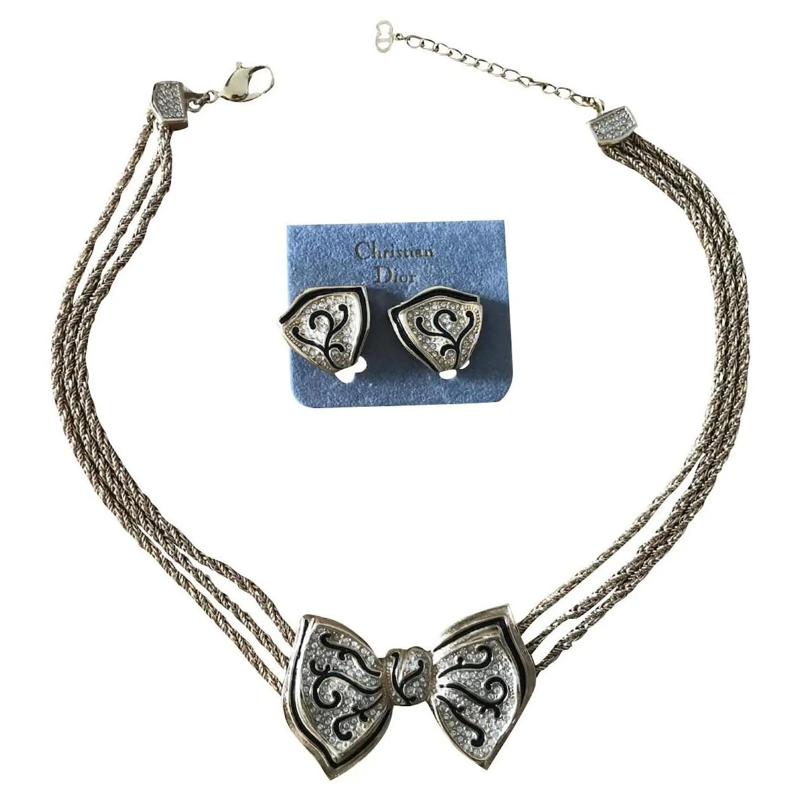 Dior Ensembles De Bijoux Noir Bijouterie Dorée 1 Dior Ensembles De Bijoux Noir Bijouterie Dorée