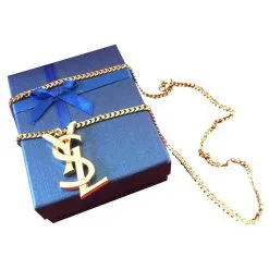 Yves Saint Laurent PENDENTIF YSL ENTRELACES Bijouterie Dorée