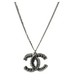 Chanel CC 14Collier B Logo Black Pearl Ruthenium Dans L'étiquette De La Boîte Noir