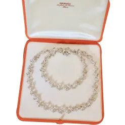 Hermès Rarissime Sautoir Argent Massif Argenté