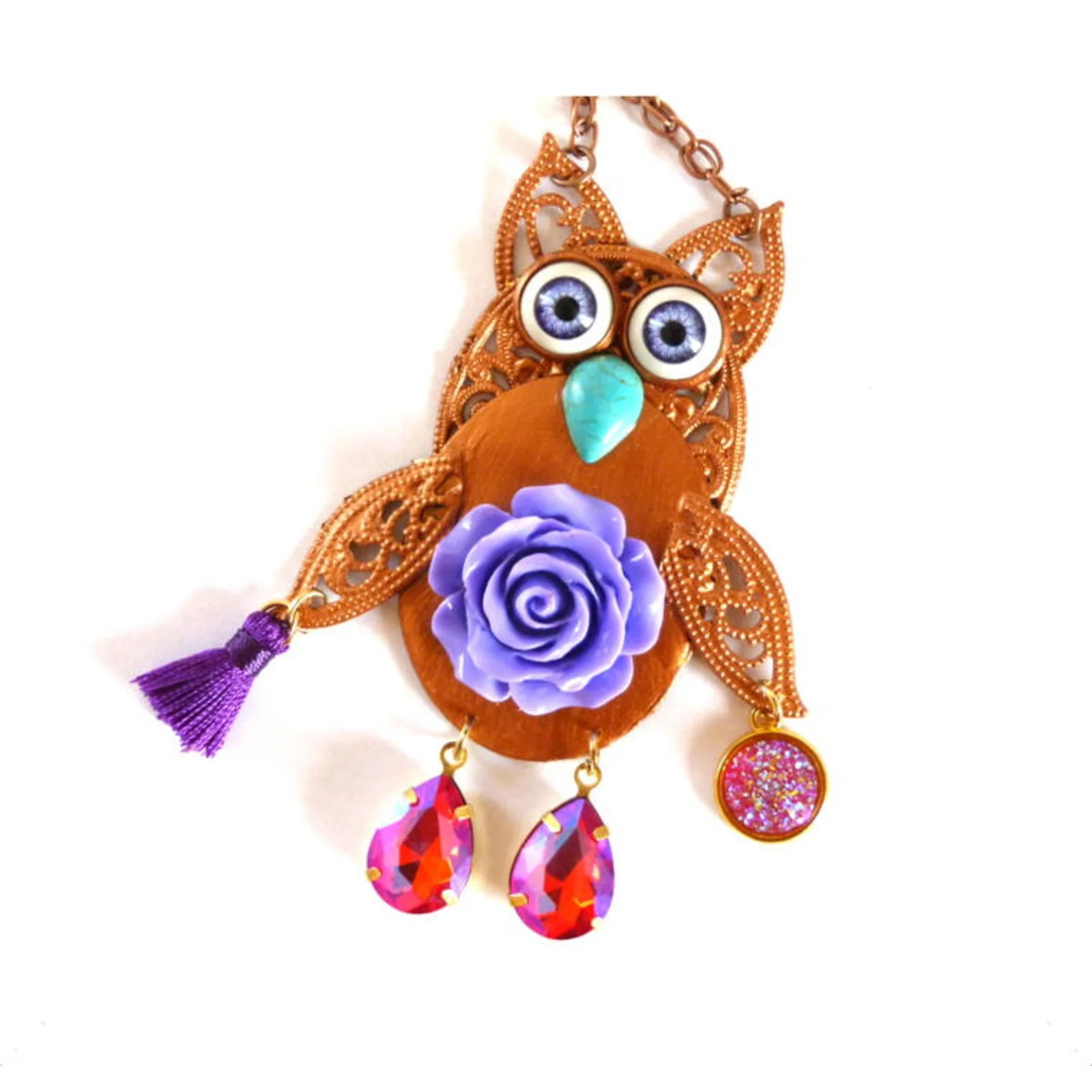 Autre Marque Sautoir Chouette Créateur Cuivre 1 Autre Marque Sautoir Chouette Créateur Cuivre