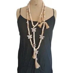 Autre Marque Colliers Longs Blanc Cassé