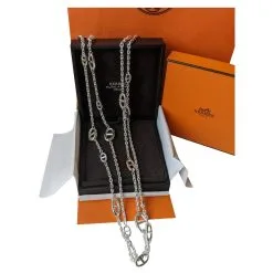 Hermès Farandole 160 Cm Collier Long En Argent Sterling Bijouterie Argentée