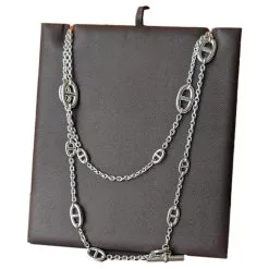 Hermès Farandole 160 Cm Long Collier Argent 925 Boîte Tout Neuf Bijouterie Argentée
