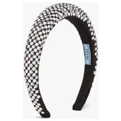 Serre-tête En Métal Satiné Prada Noir Métallisé